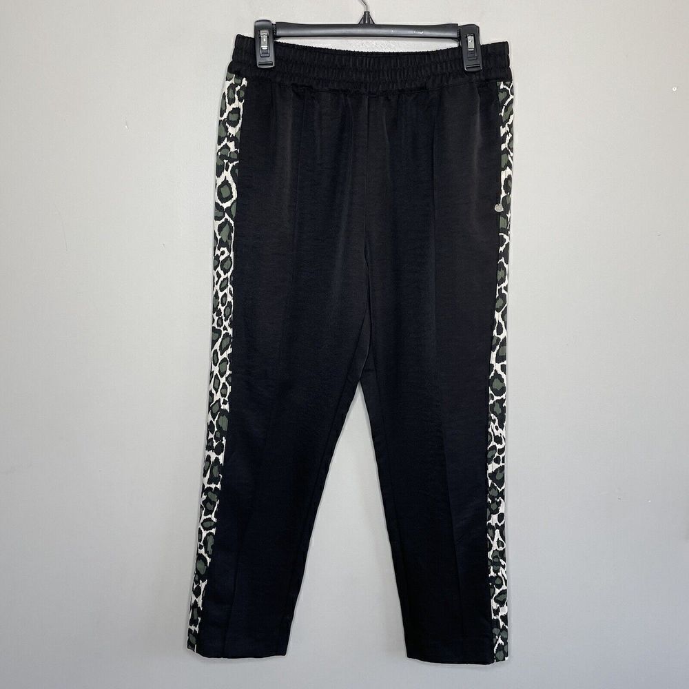 SCOTCH & SODA Womens Black Leopard Tuxedo Stripe Pants EUC Hip Hop Voila Crop M